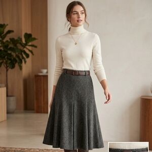 Suzy Shier High waisted A line Brown Skirt with lining  - size 2 Like New